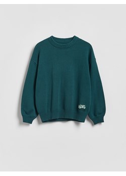 Reserved - Bawełniany sweter oversize - morski ze sklepu Reserved w kategorii Bluzy chłopięce - zdjęcie 188695200