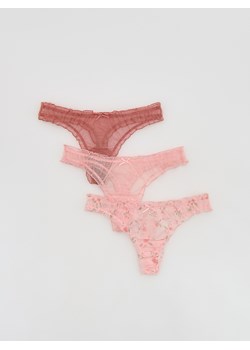 Reserved - Majtki typu stringi 3 pack - brudny róż ze sklepu Reserved w kategorii Majtki damskie - zdjęcie 188695314