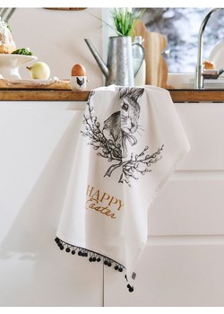 Sinsay - Wielkanocne ścierki kuchenne z motywem zająca 2 pack - biały ze sklepu Sinsay w kategorii Fartuchy kuchenne - zdjęcie 188696714