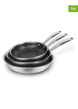 Sauter Patelnie (3 szt.) w kolorze srebrno-czarnym ze sklepu Limango Polska w kategorii Garnki - zdjęcie 188697141