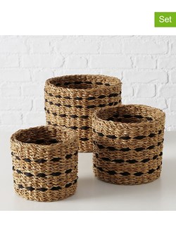 Boltze Koszyki (3 szt.) "Bokar" w kolorze jasnobrązowo-czarnym ze sklepu Limango Polska w kategorii Pojemniki kuchenne - zdjęcie 188700862