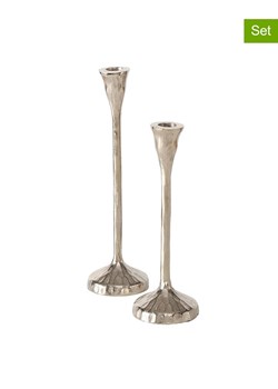 Boltze Świeczniki (2 szt.) "Dungis" w kolorze srebrnym ze sklepu Limango Polska w kategorii Świeczniki - zdjęcie 188701014