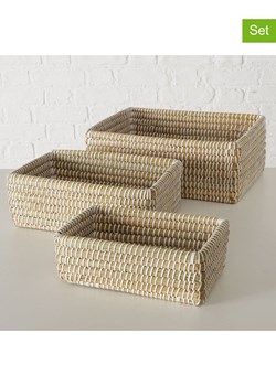 Boltze Koszyki (3 szt.) "Hamilton" w kolorze jasnobrązowo-białym ze sklepu Limango Polska w kategorii Pojemniki kuchenne - zdjęcie 188701063