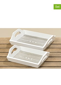 Boltze Tace (2 szt.) "Carola" w kolorze biało-szarym ze sklepu Limango Polska w kategorii Misy i tace dekoracyjne - zdjęcie 188701091