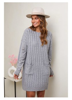 Soft Cashmere Sukienka dzianinowa w kolorze szarym ze sklepu Limango Polska w kategorii Sukienki - zdjęcie 188701601