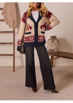 LA Angels Kardigan w kolorze beżowo-granatowo-czerwonym ze sklepu Limango Polska w kategorii Swetry damskie - zdjęcie 188704020