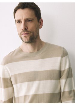 Reserved - Sweter z wełny merino - beżowy ze sklepu Reserved w kategorii Swetry męskie - zdjęcie 188709532