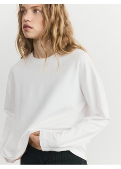 Reserved - Longsleeve z modalem - biały ze sklepu Reserved w kategorii Bluzki damskie - zdjęcie 188709680
