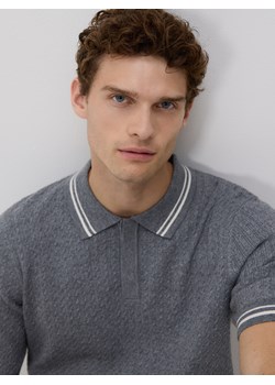 Reserved - Sweter polo z bawełną - ciemnoszary ze sklepu Reserved w kategorii Swetry męskie - zdjęcie 188709771
