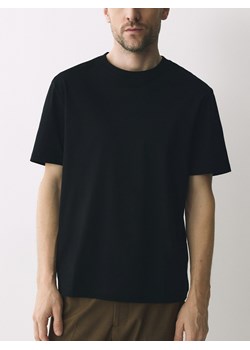 Reserved - T-shirt regular z merceryzowanej bawełny - czarny ze sklepu Reserved w kategorii T-shirty męskie - zdjęcie 188710063