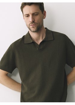 Reserved - Koszulka polo z lnem - oliwkowy ze sklepu Reserved w kategorii T-shirty męskie - zdjęcie 188710090