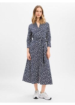 More & More Damska sukienka maxi Kobiety Bawełna granatowy w kropki ze sklepu vangraaf w kategorii Sukienki - zdjęcie 188710700