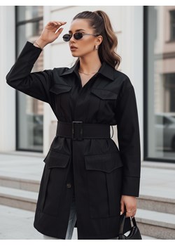 Płaszcz damski przejściowy wiązany VERMONT czarny Dstreet NY0582 ze sklepu DSTREET.PL w kategorii Płaszcze damskie - zdjęcie 188710711