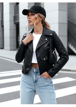 Kurtka skórzana damska ramoneska ERIETA czarna Dstreet TY4197 ze sklepu DSTREET.PL w kategorii Kurtki damskie - zdjęcie 188710730