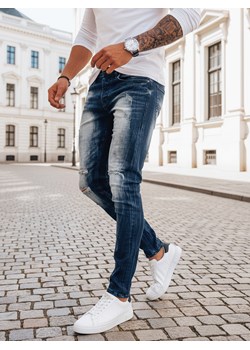 Spodnie męskie jeansowe granatowe Dstreet UX3993 ze sklepu DSTREET.PL w kategorii Jeansy męskie - zdjęcie 188710781