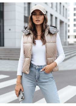 Kamizelka damska pikowana OSHE beżowa Dstreet TY3703 ze sklepu DSTREET.PL w kategorii Kamizelki damskie - zdjęcie 188710821
