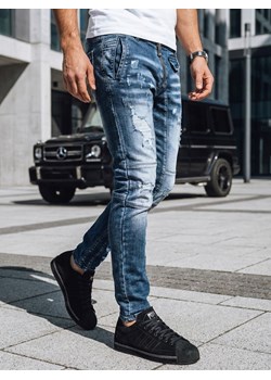 Spodnie męskie jeansowe granatowe Dstreet UX3828 ze sklepu DSTREET.PL w kategorii Jeansy męskie - zdjęcie 188710873