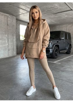 Komplet dresowy damski 3w1 oversize MAYALAN beżowy Dstreet AY0942 ze sklepu DSTREET.PL w kategorii Dresy damskie - zdjęcie 188710904