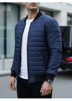 Kurtka męska pikowana bomber jacket granatowa Dstreet TX4419 ze sklepu DSTREET.PL w kategorii Kurtki męskie - zdjęcie 188710921