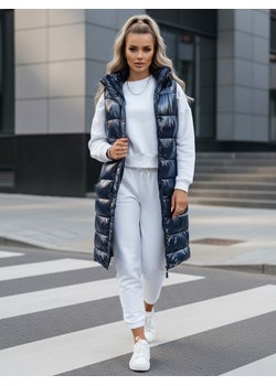 Kamizelka pikowana damska GANTINI niebieska Dstreet TY3743 ze sklepu DSTREET.PL w kategorii Kamizelki damskie - zdjęcie 188710954