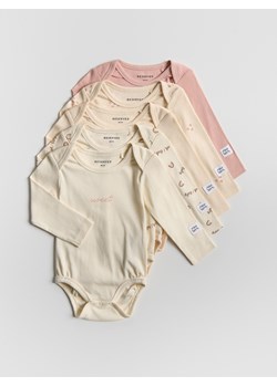 Reserved - Bawełniane body 5 pack - złamana biel ze sklepu Reserved w kategorii Body niemowlęce - zdjęcie 188711314