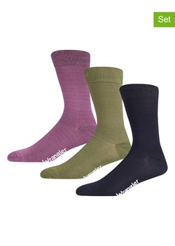 Wrangler Skarpety (3 pary) "Cheyne" w kolorze czarnym, oliwkowym i fioletowym ze sklepu Limango Polska w kategorii Skarpetki męskie - zdjęcie 188711981