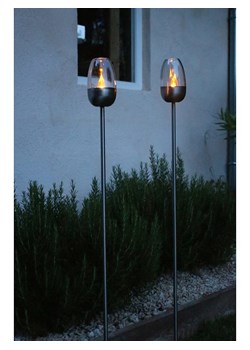 lumisky Lampa solarna LED "Olympe" w kolorze srebrnym - wys. 113 cm ze sklepu Limango Polska w kategorii Oświetlenie - zdjęcie 188713830