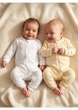 Sinsay - Bawełniany pajacyk 2 pack - biały ze sklepu Sinsay w kategorii Body niemowlęce - zdjęcie 188715862