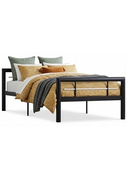 Czarne metalowe łóżko z zagłówkiem 100 x 200 cm C0-A56 ze sklepu Edinos.pl w kategorii Łóżka i materace - zdjęcie 188715921