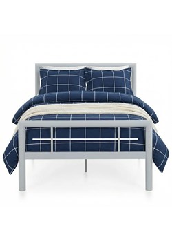 Szare metalowe łózko pojedyncze 90 x 200 cm G6-N97 ze sklepu Edinos.pl w kategorii Łóżka i materace - zdjęcie 188715923