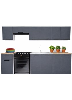 Zestaw mebli kuchennych 240 cm antracyt  D5-Z51 ze sklepu Edinos.pl w kategorii Meble kuchenne - zdjęcie 188715964