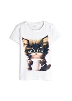 GATE Bawełniana koszulka z nadrukiem 8Y ze sklepu gateshop w kategorii Bluzki dziewczęce - zdjęcie 188719332