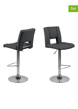 Actona Hockery barowe (2 szt.) "Sylvia" w kolorze szarym - 41,5 x 115 x 52 cm ze sklepu Limango Polska w kategorii Pufy i siedziska - zdjęcie 188719803