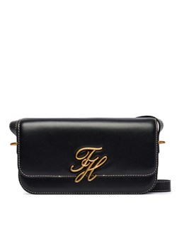 Tommy Hilfiger Torebka Th Script Flap Crossover AW0AW18399 Czarny ze sklepu MODIVO w kategorii Listonoszki - zdjęcie 188719900