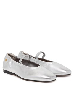 Tommy Hilfiger Baleriny Silver Lth Ellastic Ballerina FW0FW09466 Srebrny ze sklepu MODIVO w kategorii Balerinki - zdjęcie 188719901
