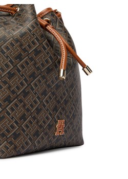 Tommy Hilfiger Torebka Th Monoplay Bucket Le AW0AW18847 Czarny ze sklepu MODIVO w kategorii Torebki worki - zdjęcie 188719903