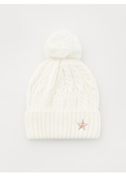 Reserved - Czapka z pomponem - złamana biel ze sklepu Reserved w kategorii Czapki dziecięce - zdjęcie 188720303