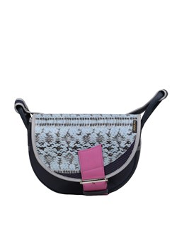 granatowa z niebieską dekoracyjną klapą  damska torebka listonoszka s ze sklepu Słoń Torbalski w kategorii Listonoszki - zdjęcie 188721470