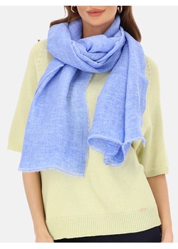 Lniany błękitny szal damski Potis & Verso ze sklepu Eye For Fashion w kategorii Szaliki i chusty damskie - zdjęcie 188721504