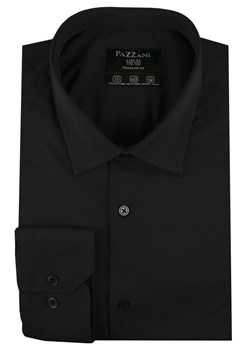 Jednokolorowa, Bawełniana Koszula o Prostym Kroju - Czarna KSDWPZNIczarnaP001RG ze sklepu JegoSzafa.pl w kategorii Koszule męskie - zdjęcie 188721623