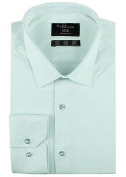 Jednokolorowa, Bawełniana Koszula o Prostym Kroju - Miętowa KSDWPZNImietowaP007RG ze sklepu JegoSzafa.pl w kategorii Koszule męskie - zdjęcie 188721644