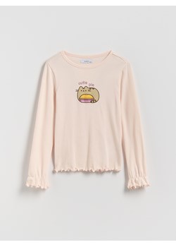 Reserved - Koszulka z aplikacją Pusheen - pastelowy róż ze sklepu Reserved w kategorii Bluzki dziewczęce - zdjęcie 188721853