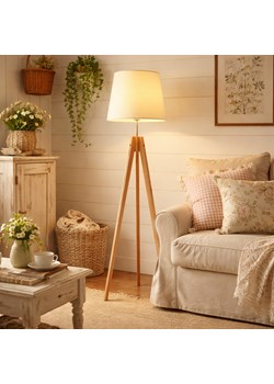Nowoczesna lampa podłogowa ARUBA na drewnianym trójnogu ze sklepu Lysne w kategorii Lampy podłogowe - zdjęcie 188722183