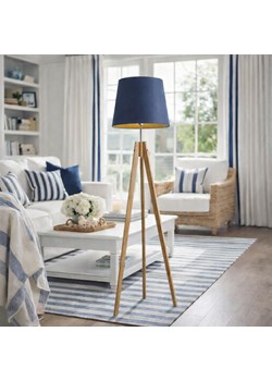 Drewniana lampa stojąca na 3 nogach ARUBA GOLD ze sklepu Lysne w kategorii Lampy podłogowe - zdjęcie 188722210