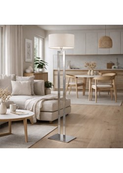 Designerska lampa stojąca do salonu KALIFORNIA z jasnoszarym abażurem ze sklepu Lysne w kategorii Lampy podłogowe - zdjęcie 188722221