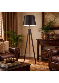 Drewniana lampa podłogowa na trójnogu w kolorze hebanowym ARUBA ze sklepu Lysne w kategorii Lampy podłogowe - zdjęcie 188722222