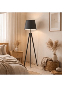 Nowoczesna lampa stojąca do salonu z włącznikiem nożnym ARUBA na drewnianym stelażu ze sklepu Lysne w kategorii Lampy podłogowe - zdjęcie 188722224