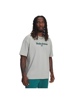 Męski t-shirt z nadrukiem Under Armour UA Heavyweight Wordmark - szary ze sklepu Sportstylestory.com w kategorii T-shirty męskie - zdjęcie 188722270