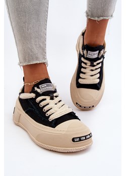 Sneakersy Damskie Czarne GOE NN2N4061 ze sklepu ZAZOO w kategorii Trampki damskie - zdjęcie 188722451