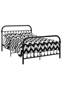 Czarne minimalistyczne łóżko metalowe 180x200 cm D2-N00 ze sklepu Edinos.pl w kategorii Łóżka i materace - zdjęcie 188722952